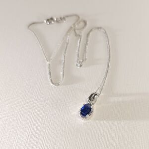 Kyanite Pendant Necklace Sterling Silver Chain